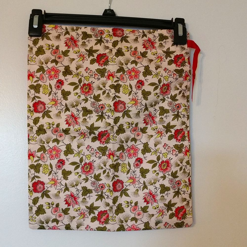 NEW Floral Handmade Ballet Shoe Fabric Cloth Bag with Drawstring Flowers